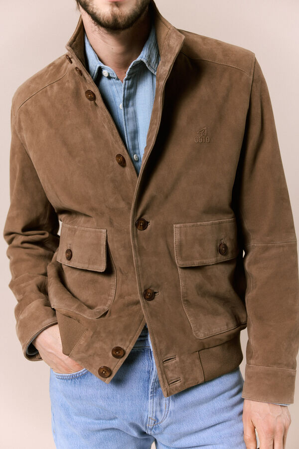 OOTO Blus&atilde;o em camur&ccedil;a Tostado