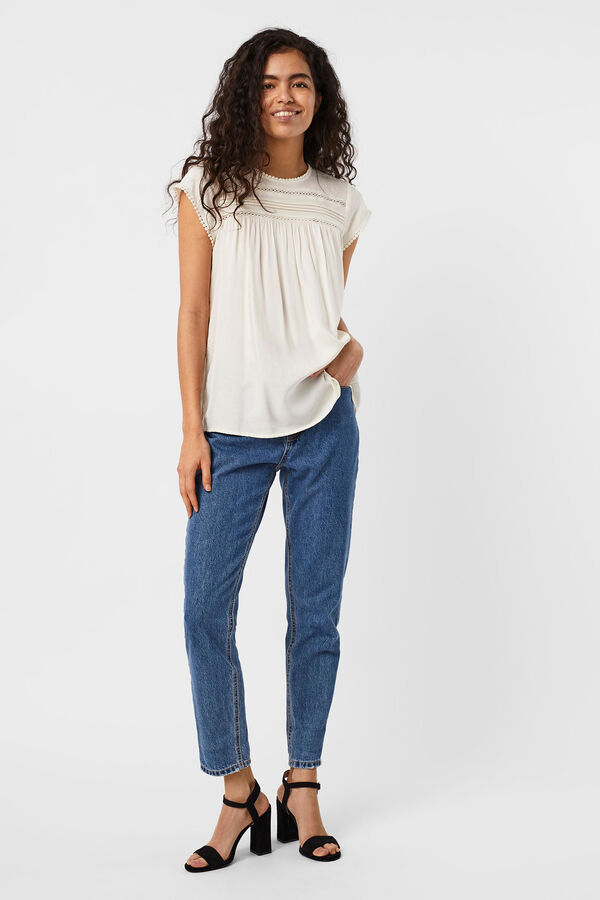 Vero Moda Camisa sem mangas e decote redondo  Branco