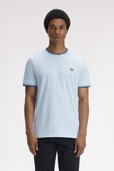 Fred Perry T-shirt with two-stripe trim Blue