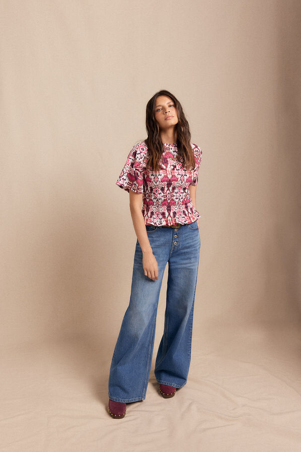Slowlove Camiseta estampada em favo de mel Multicolorido