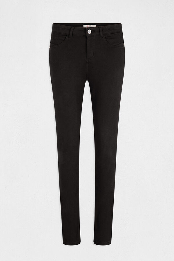 Morgan Pantalón slim talle estándar Negro