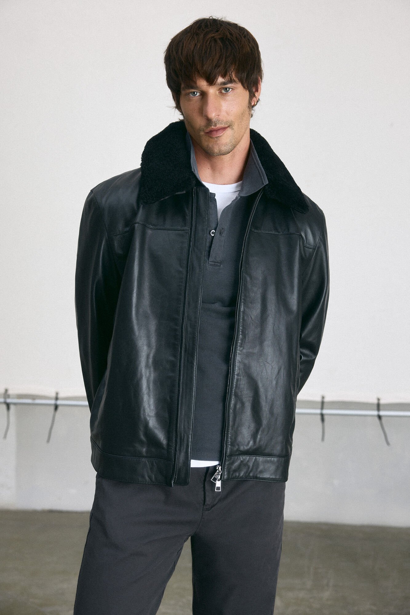 Cortefiel leather jacket shop