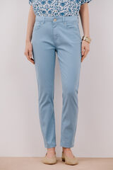 Cortefiel Colored cropped skinny pants Blue