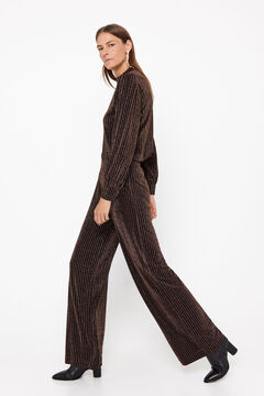 Cortefiel Lurex knitted trousers Black