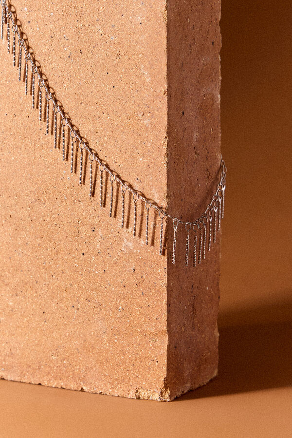 Slowlove Collar flecos cadena Gris