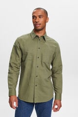 Cortefiel Camisa básica regular fit com linho Verde
