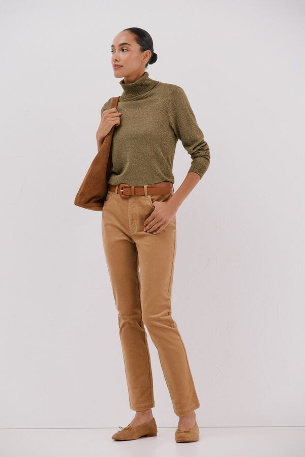 Cortefiel Fine lurex sweater Green