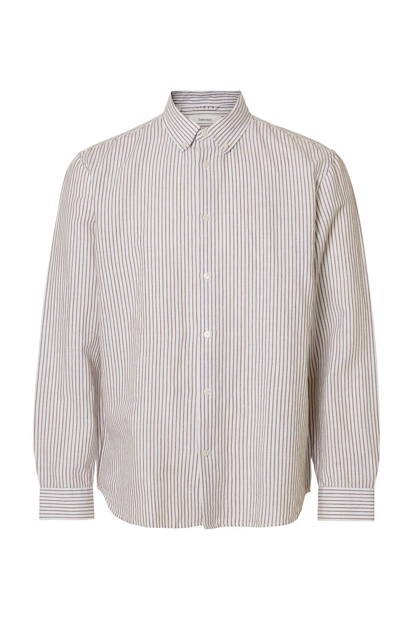 Selected Camisa de manga comprida em linho