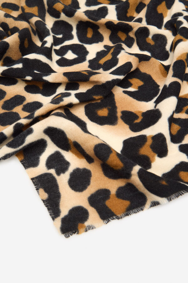 Cortefiel Leopard scarf Printed brown