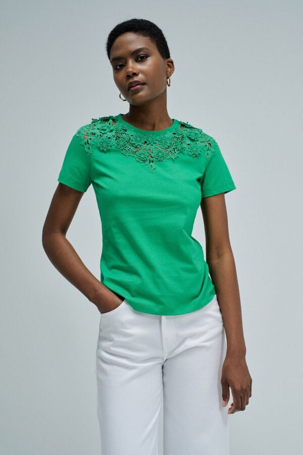 Salsa Jeans Camiseta con estampado floral Verde