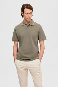 Cortefiel Polo shirt in 100% organic cotton with embroidered logo Green