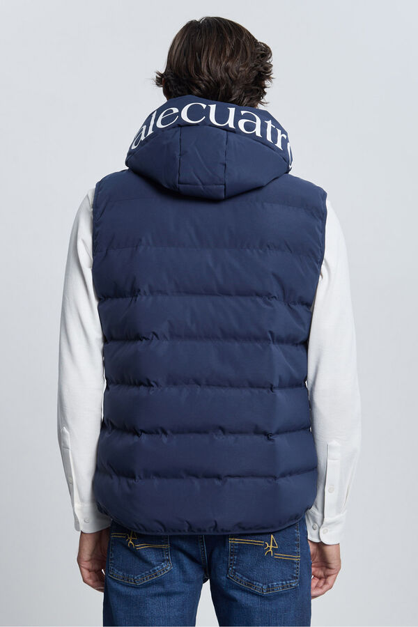 Valecuatro Colete acolchoado com capuz azul marinho Azul