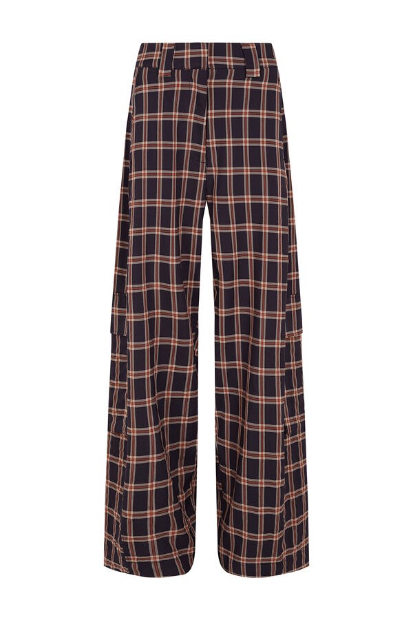 Slowlove Plaid barrel cut trousers Green