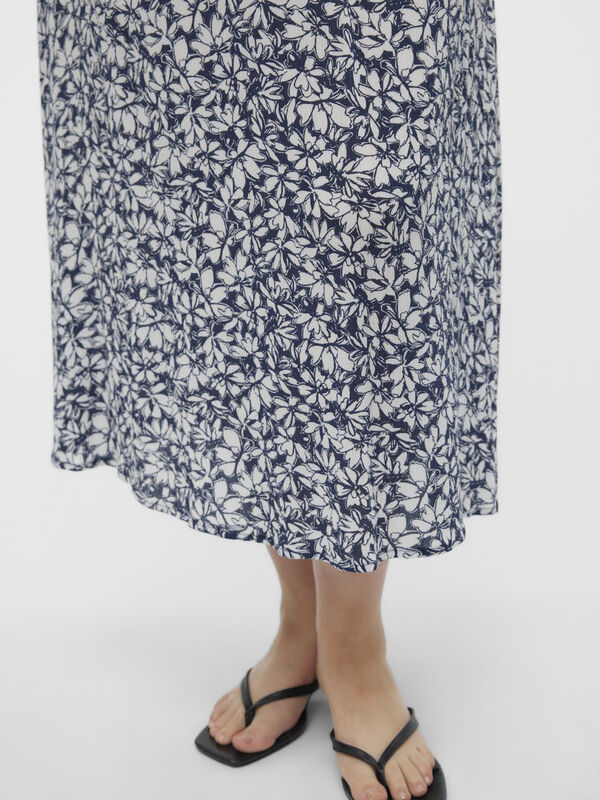 Cortefiel Falda midi cintura elástica talla grande Azul marino