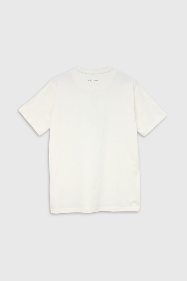 Valecuatro T-shirt logo Ecru