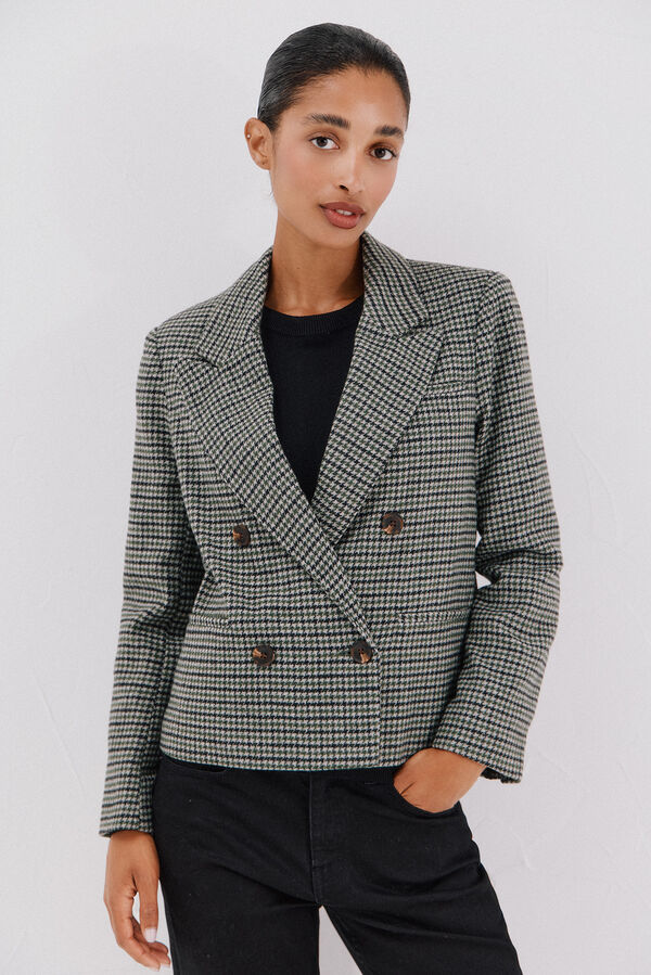 Cortefiel Blazer curto Verde