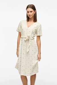Vila Vestido midi estampagem étnica
