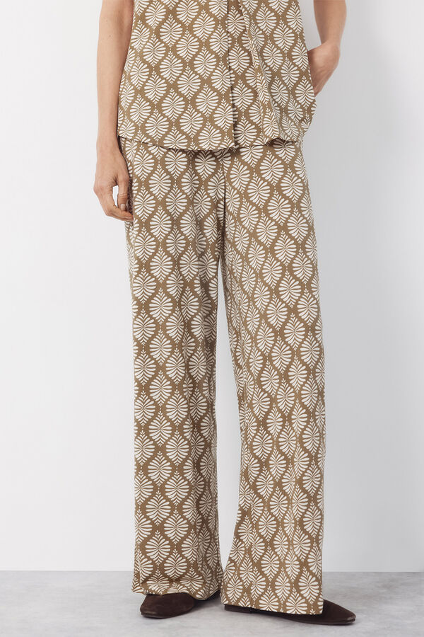 Cortefiel Pantal&oacute;n de punto Estampado verde