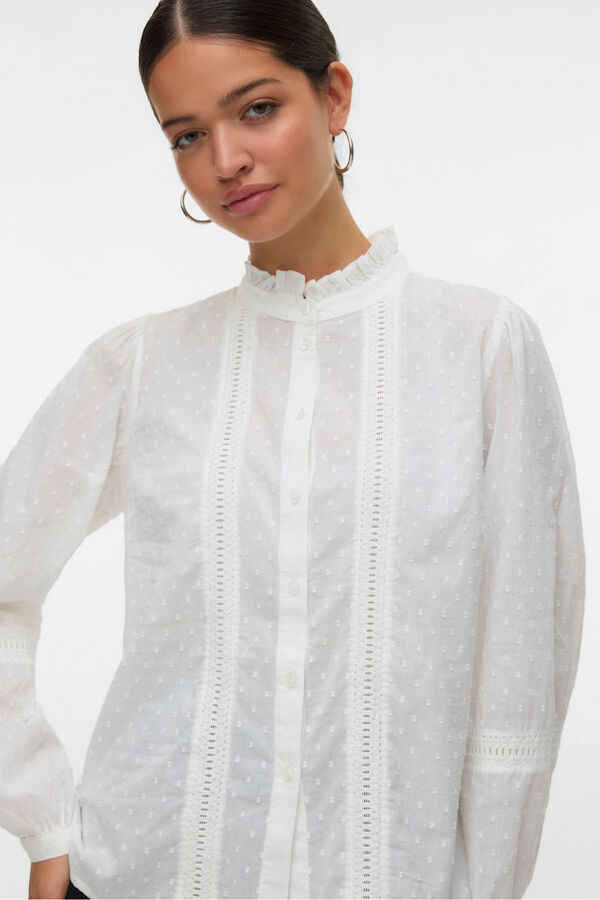 Vero Moda Camisa fluida de manga comprida comprida  Branco