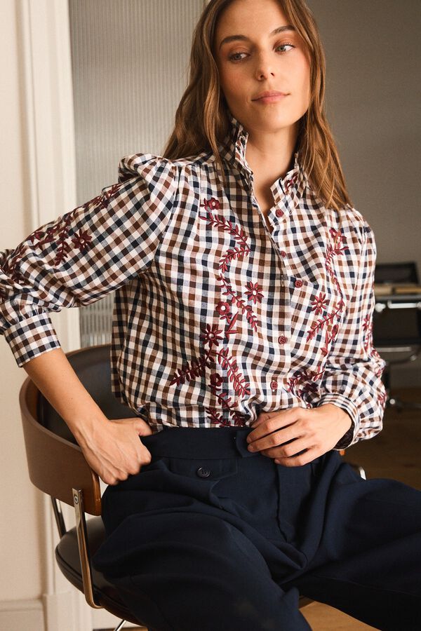 Pol&iacute;n Et Moi Camisa aos quadrados Margaux Castanho