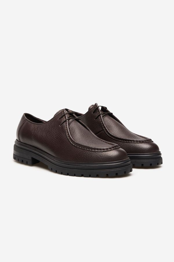 Cortefiel Lace-up trainers Dark brown