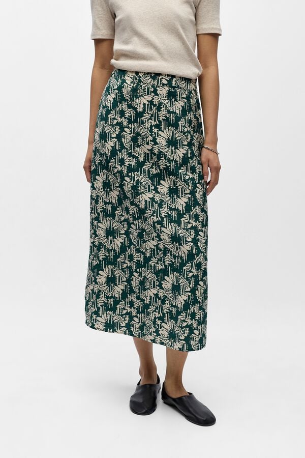 Object Printed midi skirt Turquoise