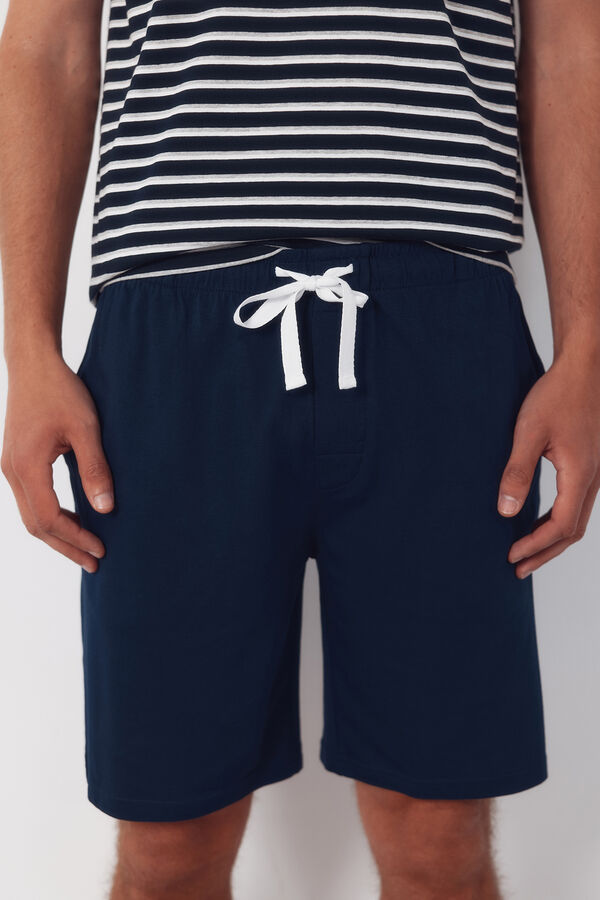 Cortefiel Jersey-knit pyjamas set Navy