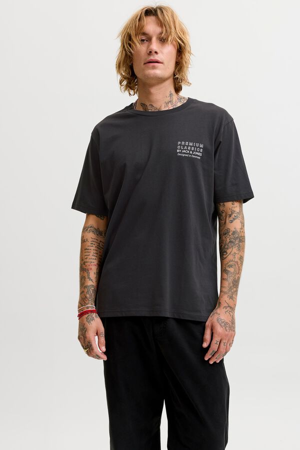 Jack & Jones Regular fit logo T-shirt Black