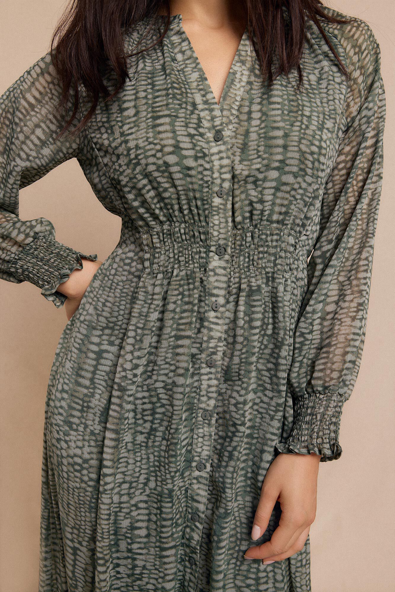 Slowlove Vestido estampado flu&iacute;do