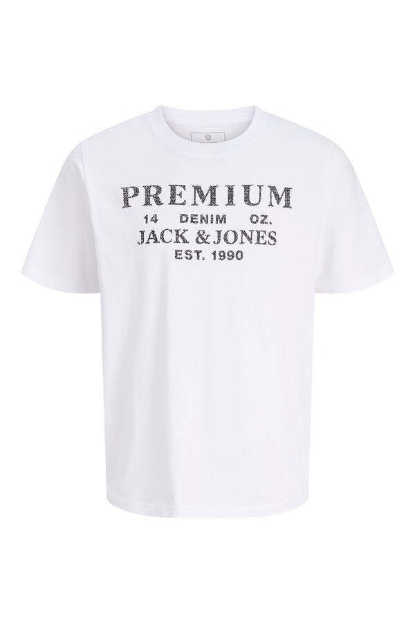 Jack & Jones Printed cotton T-shirt White