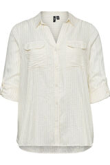 Vero Moda Curve Camisa de lurex tamanho grande Branco