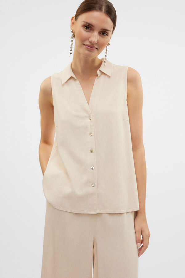 Vero Moda Top fluído com gola em bico Cinzento