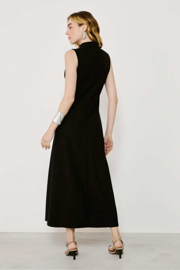 Vila Vestido midi sem mangas Preto