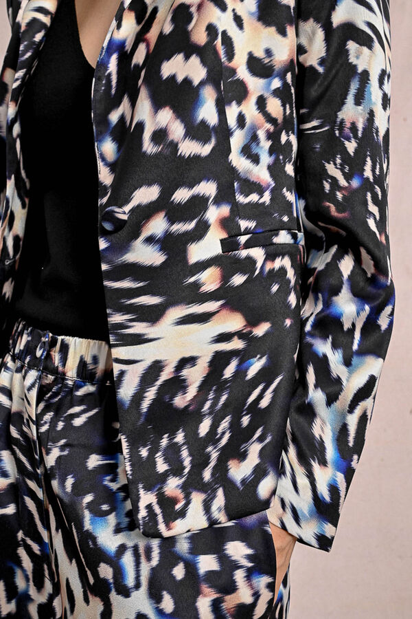 Molly Bracken Blazer estampado com gola e lapela manga comprida Multicolorido