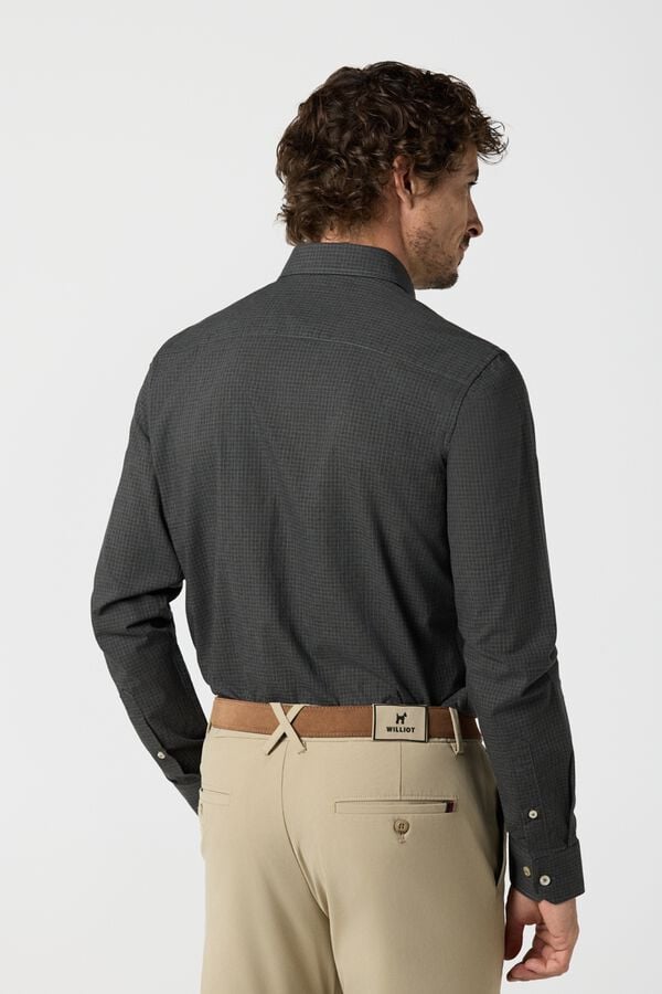 Williot Camisa de xadrez mi&uacute;do Cinzento