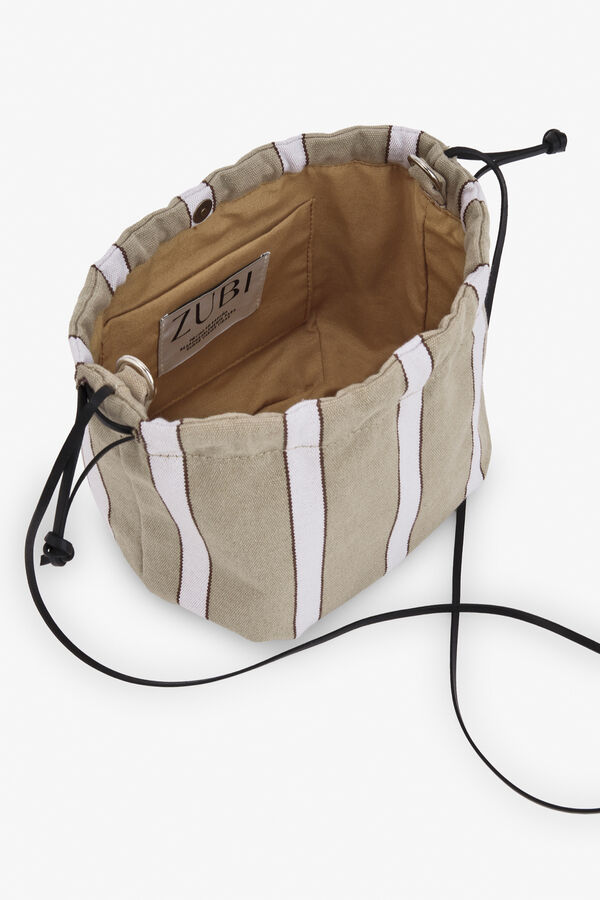 Zubi Bucket bag riscas Tostado