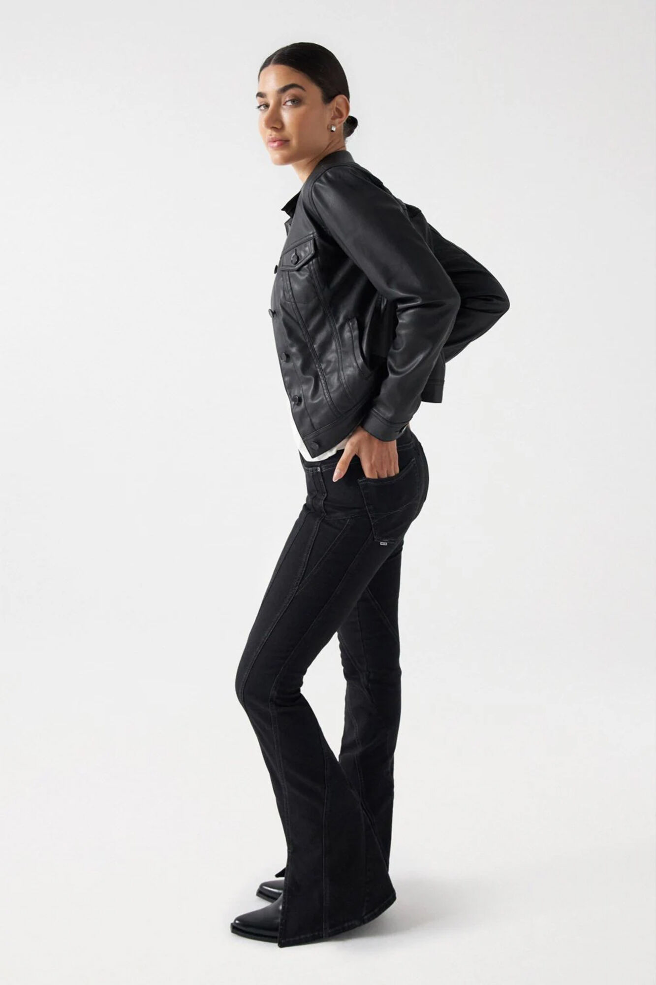 Thin faux best sale leather jacket