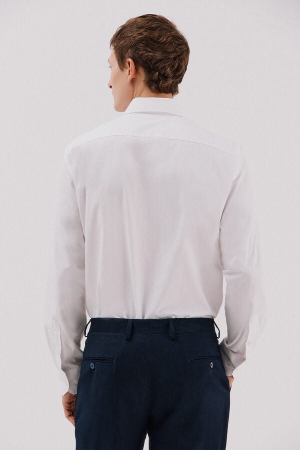 Cortefiel Plain easy-iron dress shirt White