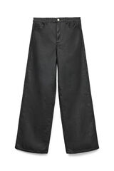 Vero Moda Curve Calça largas com efeito couro Preto