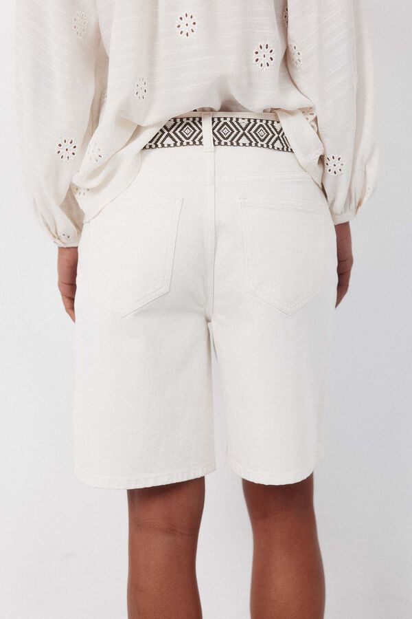 Cortefiel Denim Bermuda shorts White