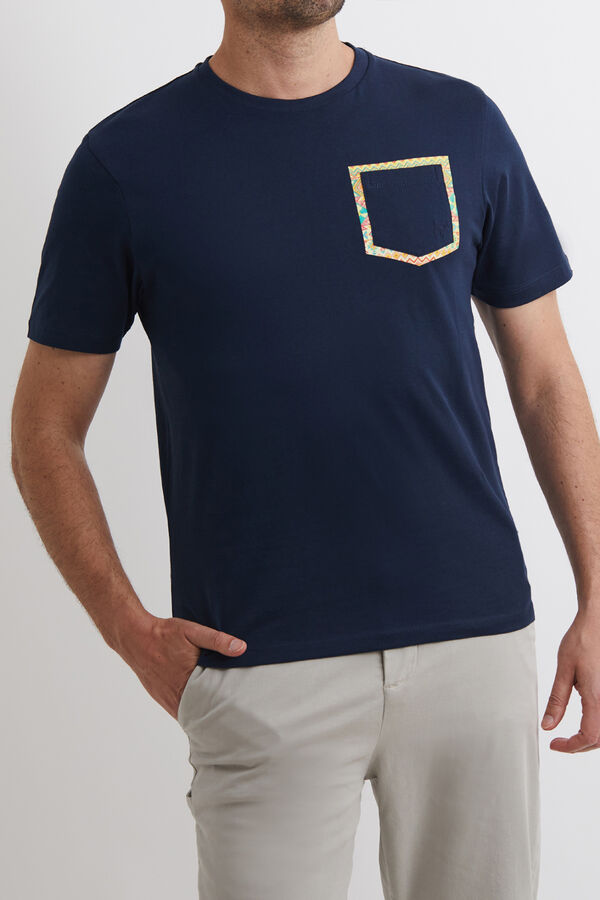Williot Camiseta Bolsillo Detalle Étnico Azul marino