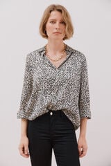 Cortefiel Satin-finish shirt Printed white