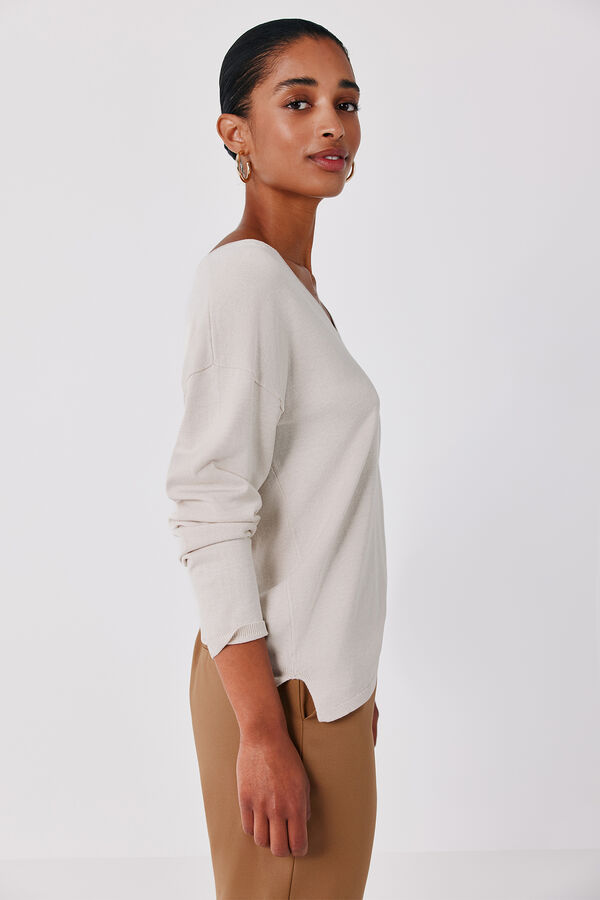 Cortefiel V-neck jumper Nude