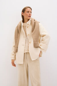 Cortefiel Short soft fabric jacket Ivory