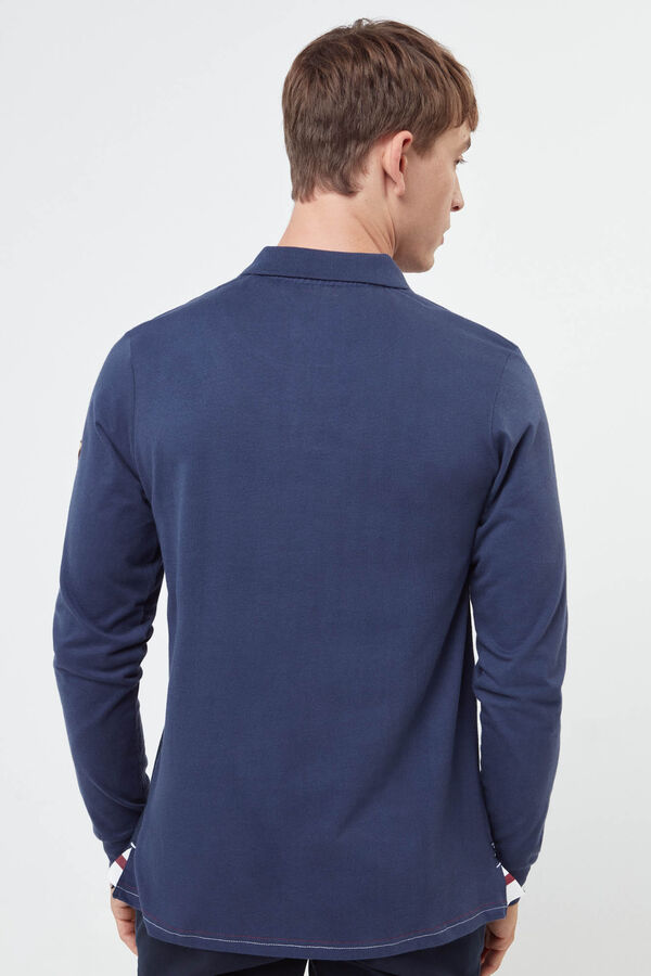 Privata Polo de algod&oacute;n de manga larga Azul