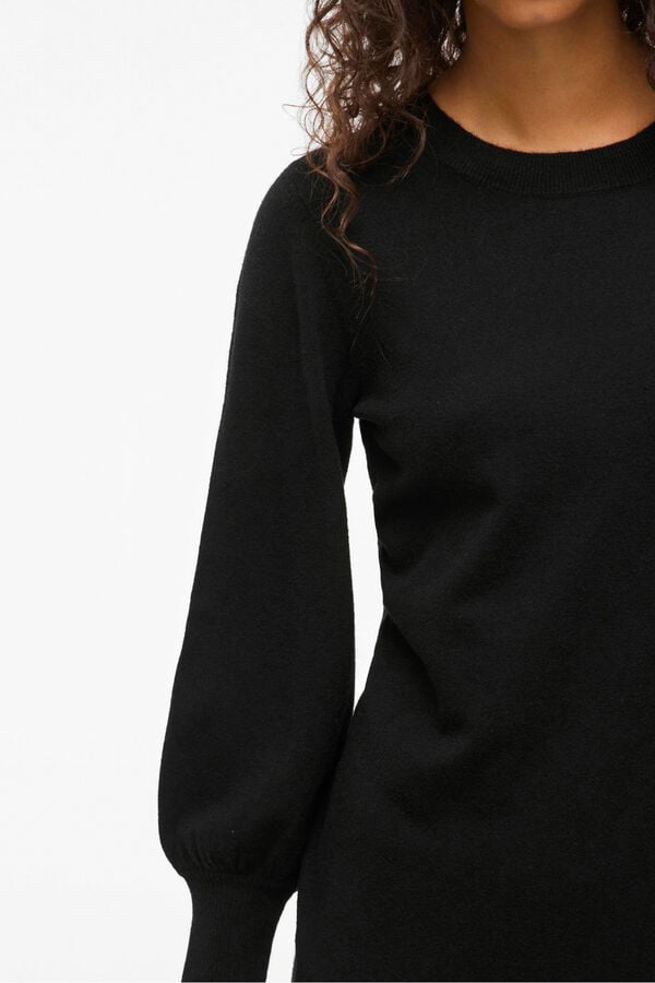 Vila Vestido de malha com viscose Preto