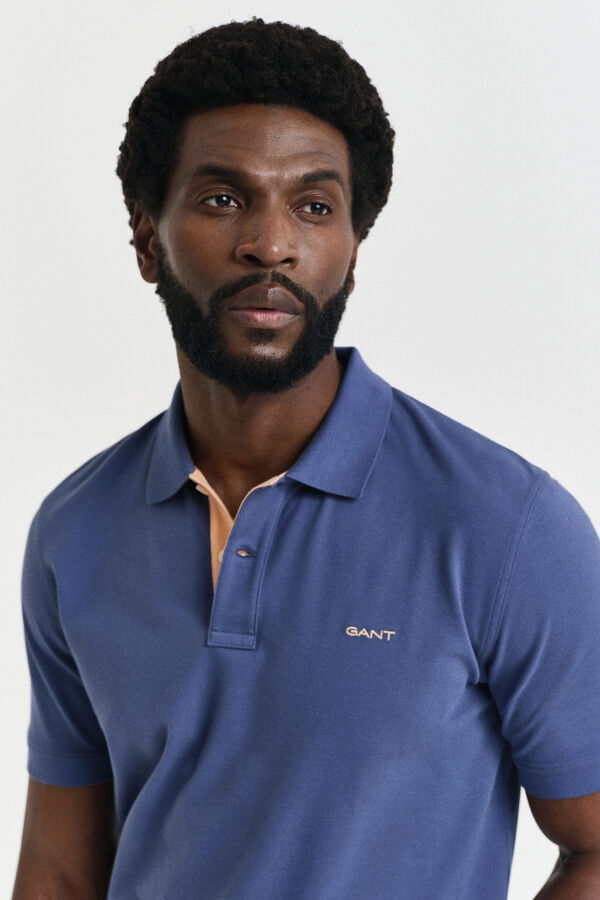 Gant Polo piqué contrastante Azul