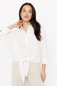 Cortefiel Printed shirt with knot White