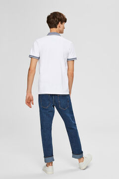 Cortefiel Short-sleeved polo shirt White