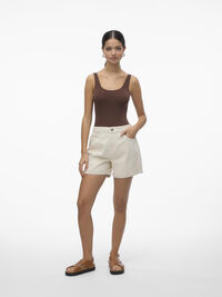 Cortefiel Women's regular-fit denim shorts Brown